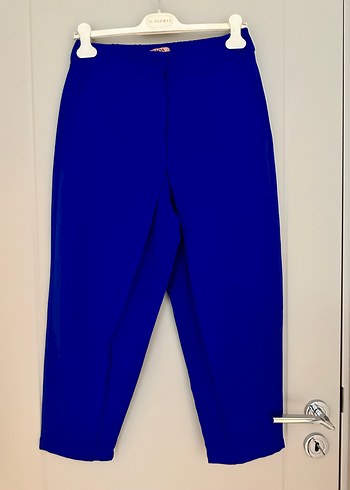 Diğer Mavi Regular Fit Midi Kumaş Pantolon