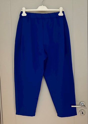 38 Beden Mavi Regular Fit Midi Kumaş Pantolon