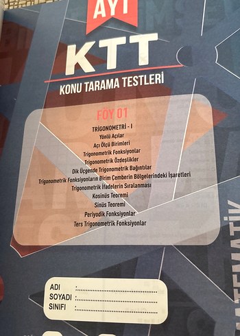 BES yayınları AYT Matematik Konu Tarama Testleri