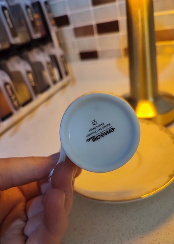  Beden Gold Detaylı Beyaz Porselen Fincan ve Tabağı 6 kişilik