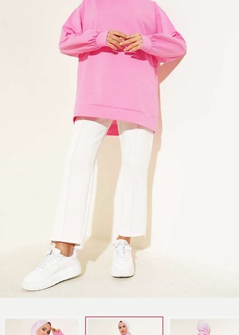 Armine Pembe Oversize Kadın Sweatshirt