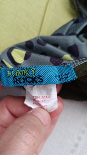 11-12 Yaş Beden haki Renk Funky Rocks Bikini