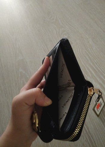 Beden siyah Renk Siyah Deri Kadın Cüzdanı