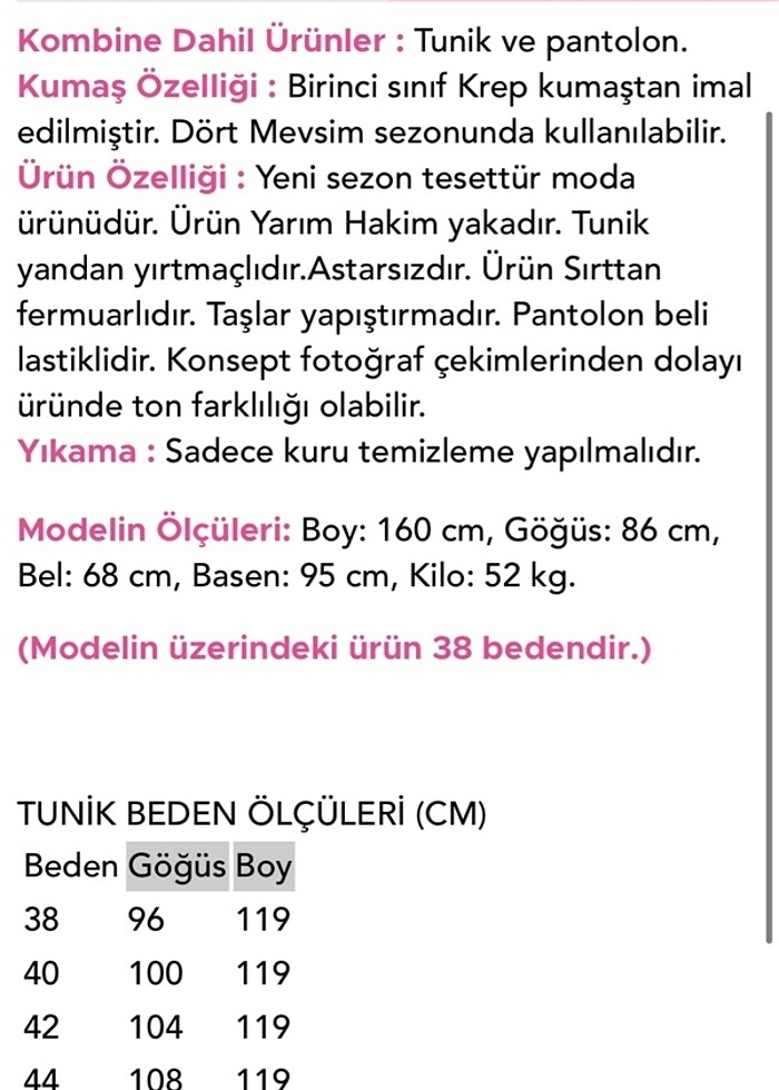 Siyah tunik pantolon takım - Görsel 5