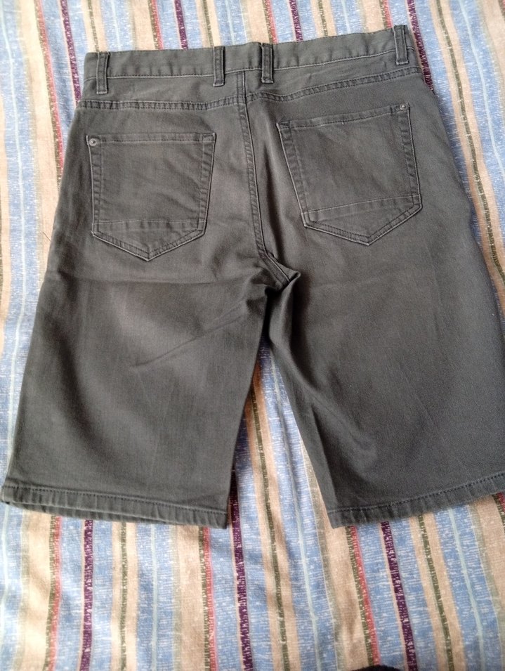 Gri Erkek Denim Kısa Şort - Görsel 5