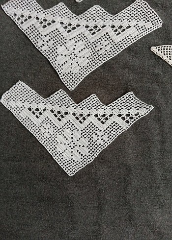 El İşçiliği Beyaz Dantel Etek Ucu Seti - Görsel 2