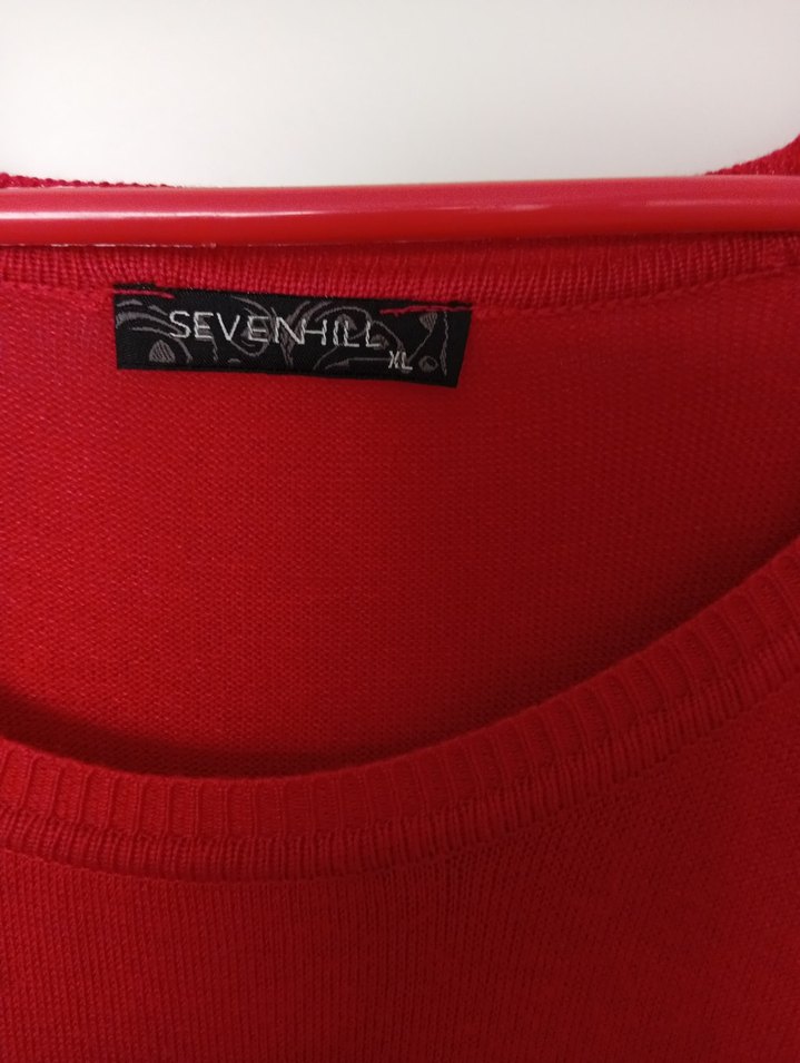 Kırmızı Uzun Kollu Kadın Kazak - Görsel 3