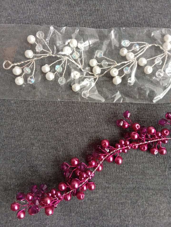 Bordo Boncuklu Kadın Saç Aksesuarı - Görsel 2