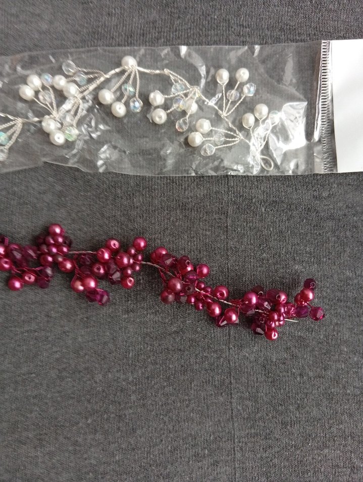 Bordo Boncuklu Kadın Saç Aksesuarı - Görsel 3