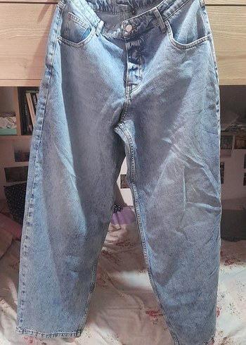 Trendyol & Milla Mavi Düğmeli Loose Fit Kot Pantolon