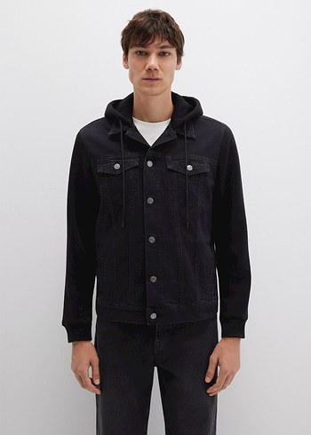 mavi siyah Jean ceket - Görsel 2