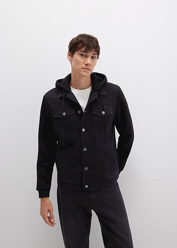 mavi siyah Jean ceket - Görsel 3