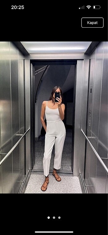 Zara beyaz kumaş pantolon