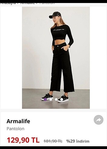 Siyah wide leg pantolon 