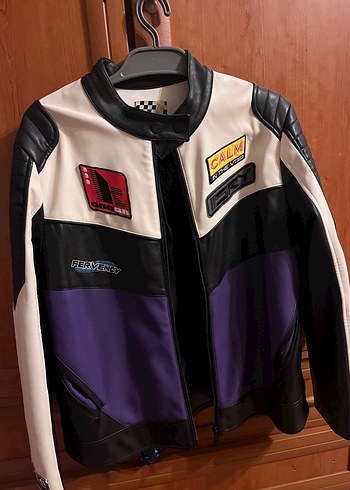 Kadın Mor Deri Biker Ceket - Görsel 4