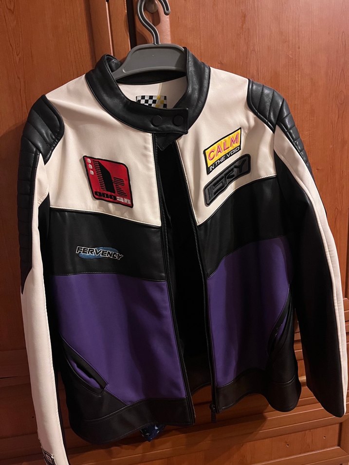 Kadın Mor Deri Biker Ceket - Görsel 4