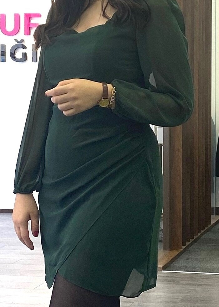 Milla yeşil elbise - Görsel 2