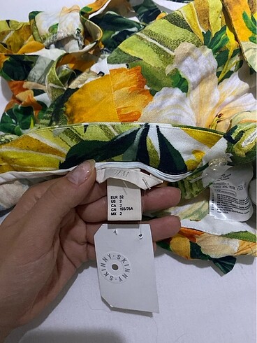 32 Beden sarı Renk H&M limonlu Salopet