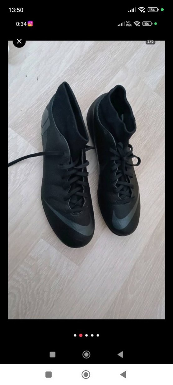 Siyah Erkek Futbol Ayakkabısı Velcro Detaylı - Görsel 2