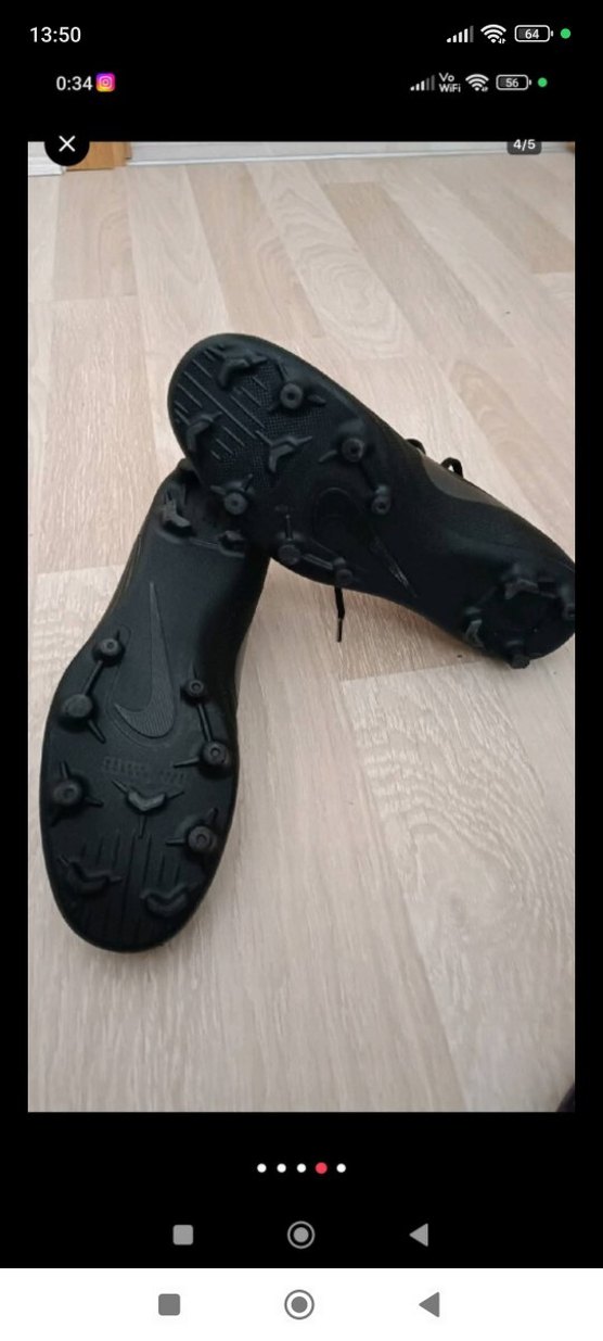 Siyah Erkek Futbol Ayakkabısı Velcro Detaylı - Görsel 4