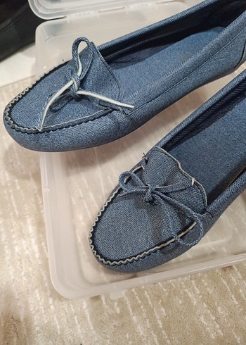 Kot Kumaşlı Kadın Dolgu Topuklu Günlük Ayakkabı - Görsel 3