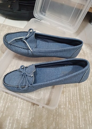 Kot Kumaşlı Kadın Dolgu Topuklu Günlük Ayakkabı - Görsel 2