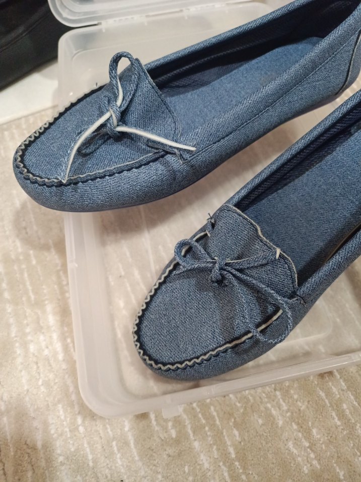 Kot Kumaşlı Kadın Dolgu Topuklu Günlük Ayakkabı - Görsel 3