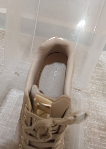 Bej Kadın Dolgu Topuklu Spor Ayakkabı - Görsel 5