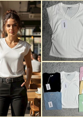 İpekyol Beyaz V Yaka T shirt - Görsel 3