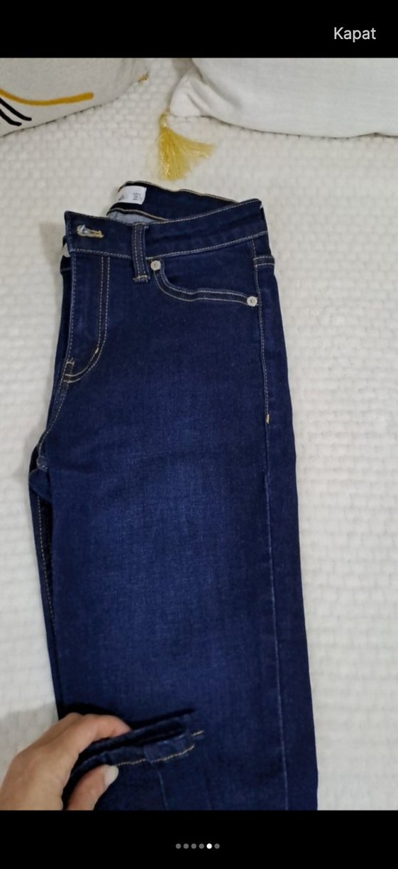 Lacivert Kadın Denim Pantolon - Görsel 4