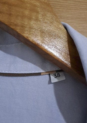 Mavi Pamuklu Kadın Gömlek - Görsel 3