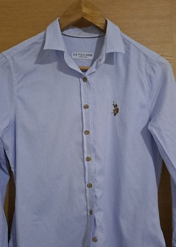 Mavi Pamuklu Kadın Gömlek - Görsel 5