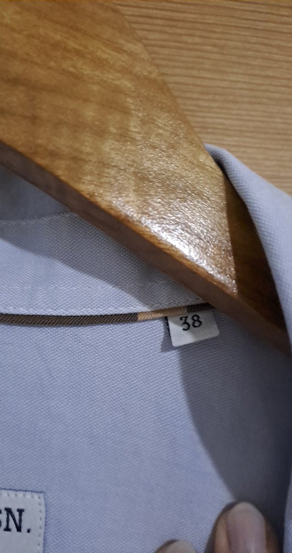 Mavi Pamuklu Kadın Gömlek - Görsel 3