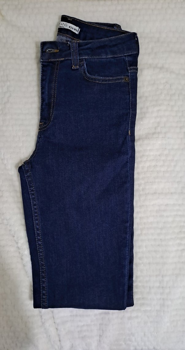 Kadın Lacivert  Dar Kesim Denim Jean - Görsel 2