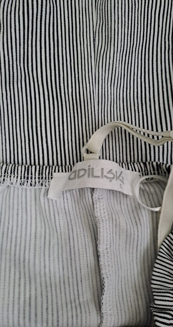 Gri Çizgili Straplez Mini Elbise - Görsel 4