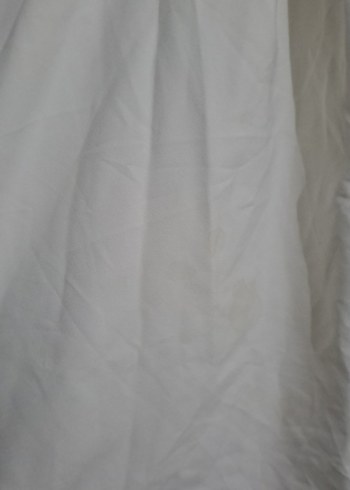 V Yaka Beyaz Midi Elbise - Görsel 4