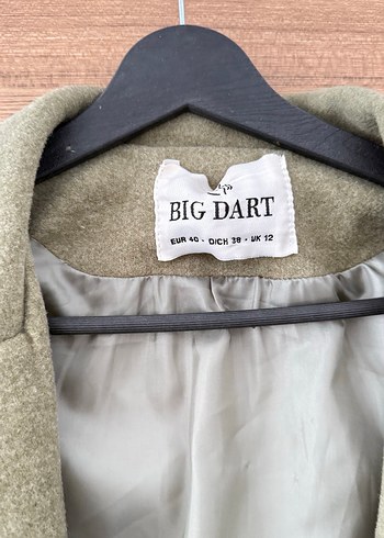 Tek Düğmeli Uzun Haki Kaban oversize - Görsel 3