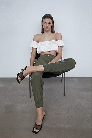 Zara HAKİ KARGO JOGGER PANTOLON