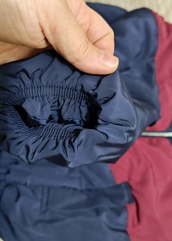 s Beden mavi Renk h&m marka Fermuarlı Lacivert-Kırmızı Kadın Kış Montu