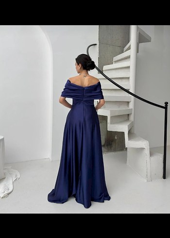 Taşlı Saten Elbise - Görsel 2