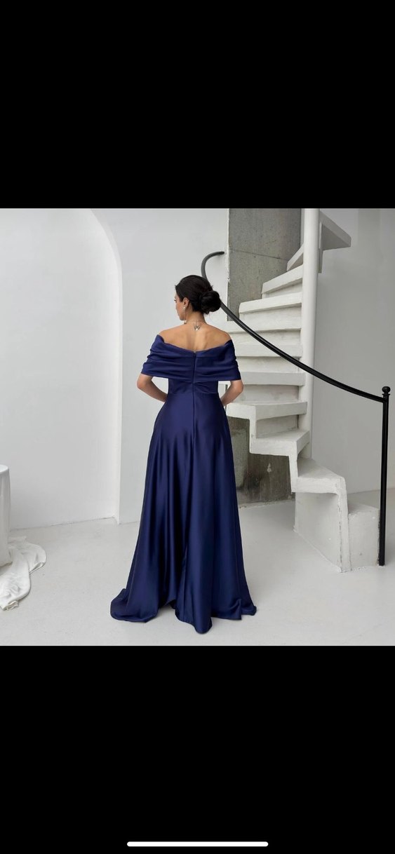 Taşlı Saten Elbise - Görsel 2