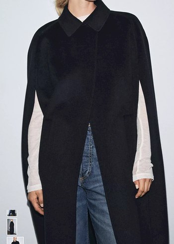 Zara Oversize Yünlü Pelerin - Görsel 2