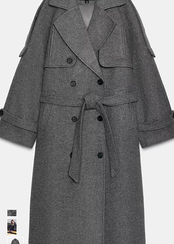 Zara Kruvaze Kemerli Kaban - Görsel 2