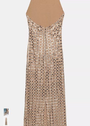 Zara Halter Yaka Midi File Elbise - Görsel 3