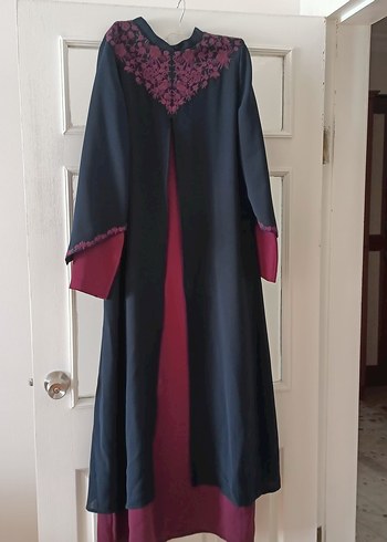 Abiye Bordo deyayli Uzun Kollu abiye Kadın Elbise
