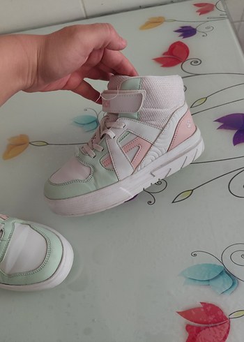 35 Beden pembe Renk Kız Çocuk Pembe Pastel Spor Ayakkabı Velcro