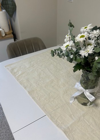 Bohem Beyaz Masa Örtüsü - Görsel 2