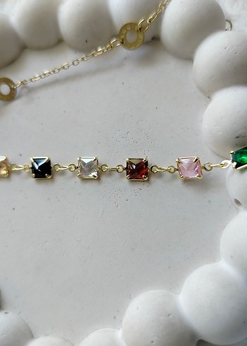 swarovski Renkli Boncuklu Uzun Y Kolye