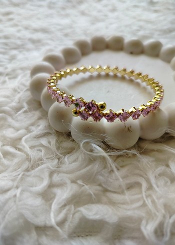 Pembe kalp taşlı kelepçe - Görsel 4