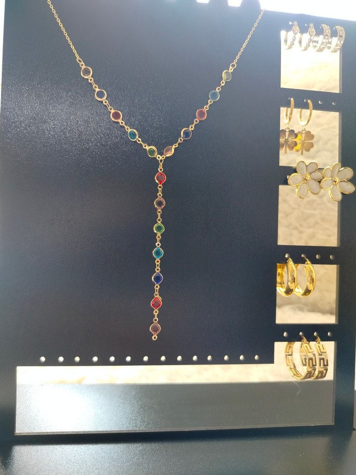 Renkli Uzun Zincir Detaylı Bohem Kolye - Görsel 2